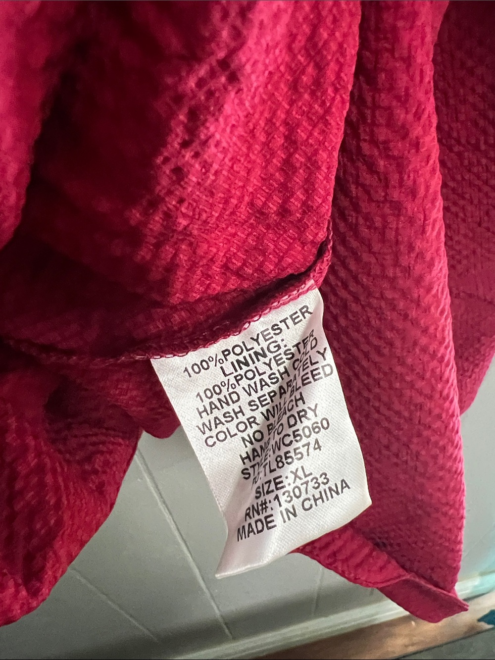 NWT Umgee Textured Blouse Shirt Top XL Red - Picture 9 of 13